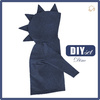 KID'S HOODIE DINO (PARIS) - MELANGE NAVY - sewing set (98/104)