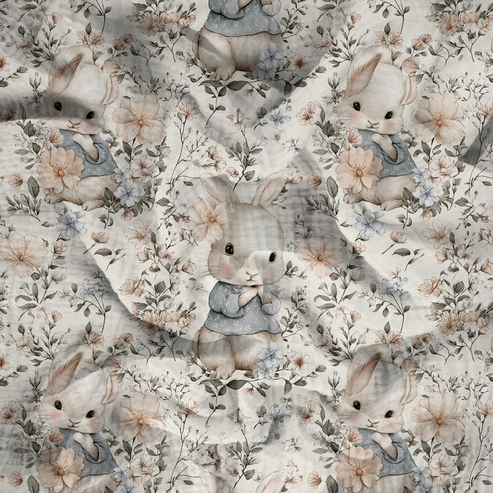 HAPPY BUNNY WZ. 4 - Baumwoll Musselin