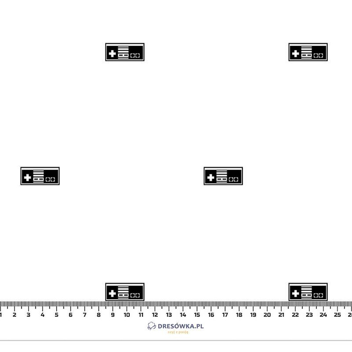 50CM RETRO GAMER (czarny) / M-01 melanż jasnoszary / MINIMAL - dzianina pętelkowa SP250