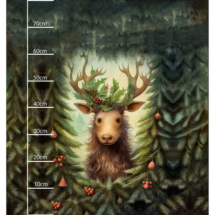 VINTAGE CHRISTMAS REINDEER WZ. 2 - panel (75cm x 80cm)