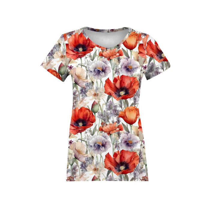 DAMEN T-SHIRT (XS) - MOHNBLUMEN Ms. 5 - Nähset