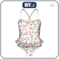 Girl's swimsuit - TROPICAL TRIANGLES - 146-152