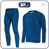 THERMO MEN'S SET (STEVE) - MELANGE BLUE - sewing set L