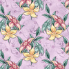 TROPICAL FLOWERS - looped knit fabric