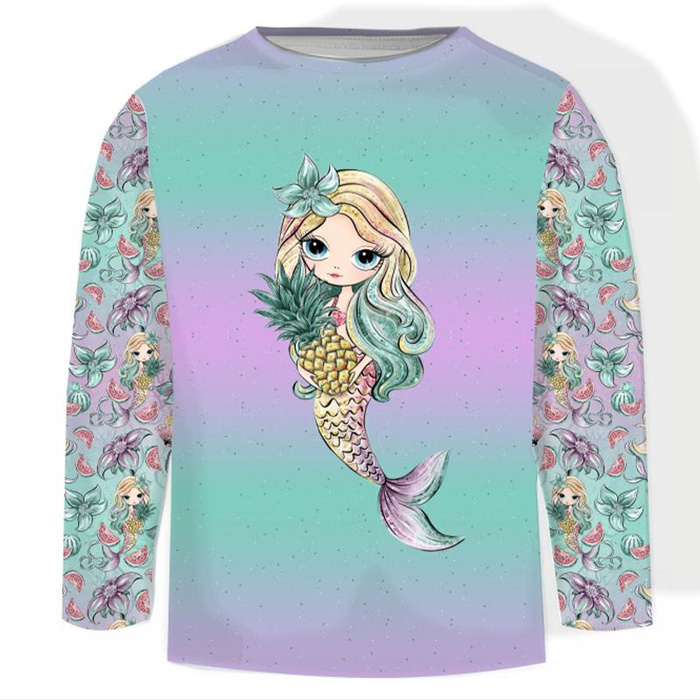 Longsleeve - MERMAIDS AND PINEAPPLES - single jersey (134/140)