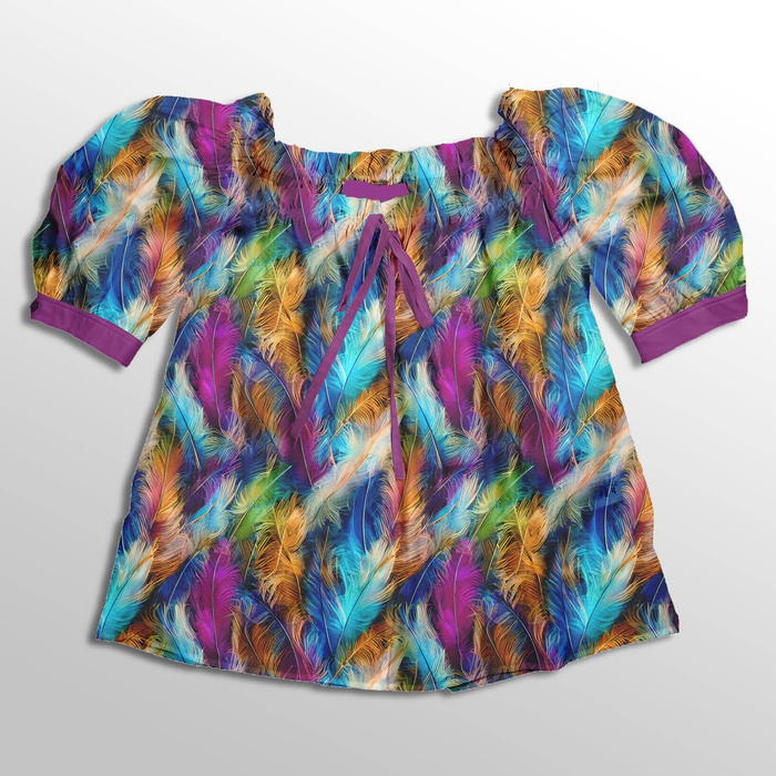 NEON FEATHERS - brushed knitwear with elastane ITY