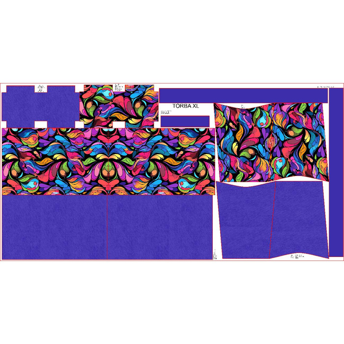 XL bag with in-bag pouch 2 in 1 - COLORFUL ABSTRACT - sewing set