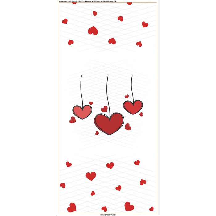 KISSEN 45x45 - VALENTINESHERZEN (HAPPY VALENTINE’S DAY) - Baumwoll Webware - Nähset