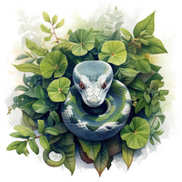 WATERCOLOR SNAKE - Panel (75cm x 80cm) SINGLE JERSEY PANEL