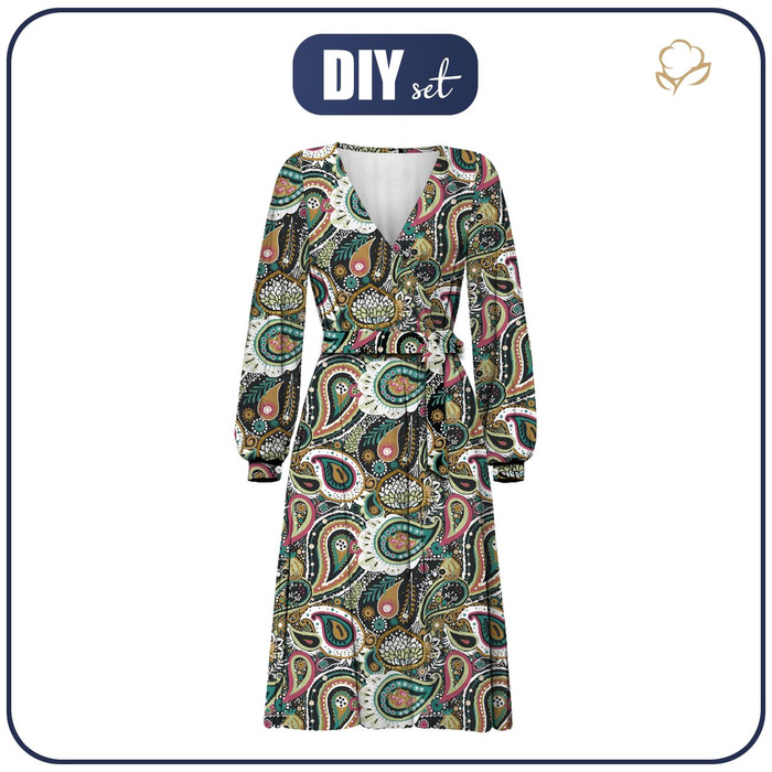 UMSCHLAG ELEGANTES MIDI KLEID (BIANCA) - PAISLEY M. 4 - Nähset S