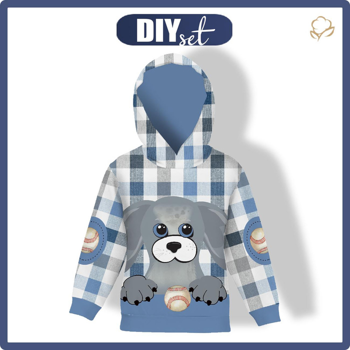 KID'S HOODIE (ALEX) - DOGGIE MARK - looped knit fabric (98/104)