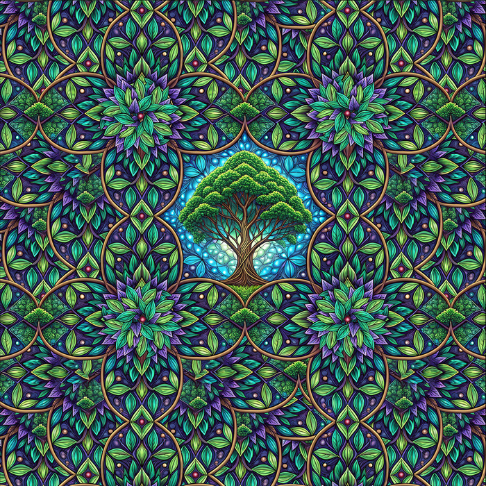 Stained Garden m. 14 - panel (60cm x 50cm) Wasserabweisende Webware