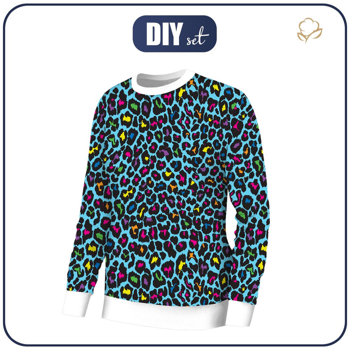 BLUZA DAMSKA (HANA) BASIC - NEONOWY LAMPART WZ. 3 - dzianina pętelkowa - S