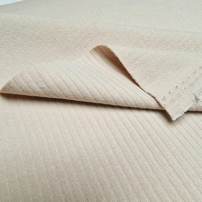 Žebrovaný úplet HARMONIA 260g - Light beige (D-55)