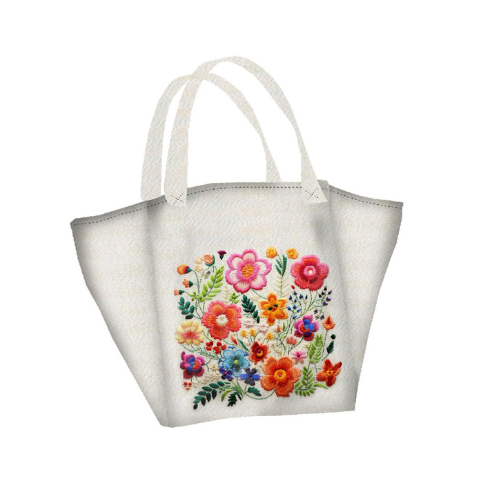 Taška XL s sáčkem 2 v 1 - FLOWERS 3D WZ. 17