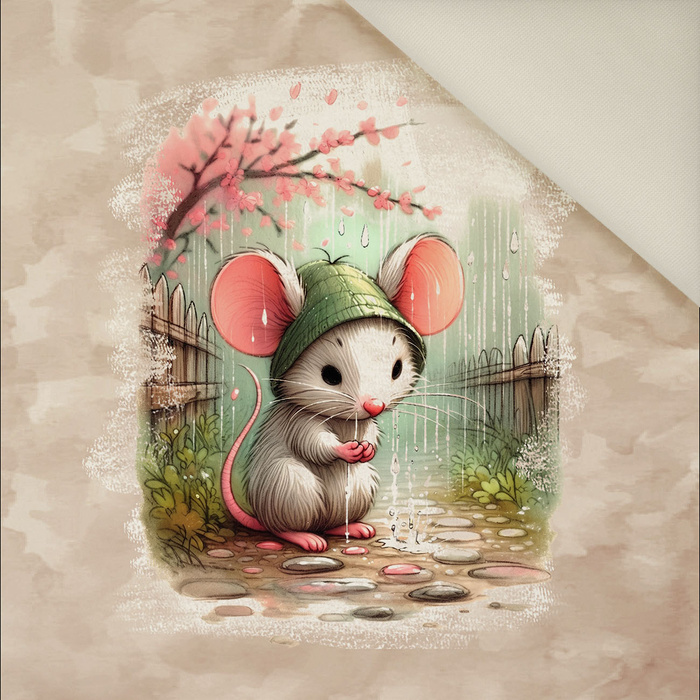 CUTE MOUSE - panel (60cm x 50cm) - Welur tapicerski