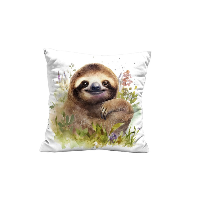 PILLOW 45X45 - WATERCOLOR SLOTH PAT. 2 - Panama 220g - sewing set