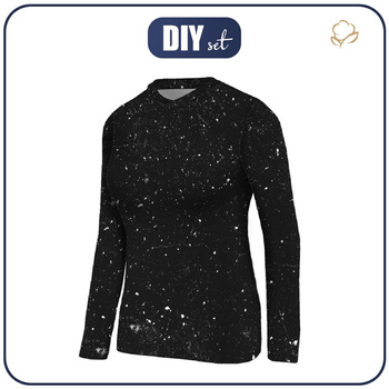 DAMEN THERMO BLUSE (PATTY) - BETON / schwarz - Nähset XXXL