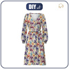 WRAP MIDI DRESS "BIANCA" (L) - FLOWERS pat.42 - sewing set