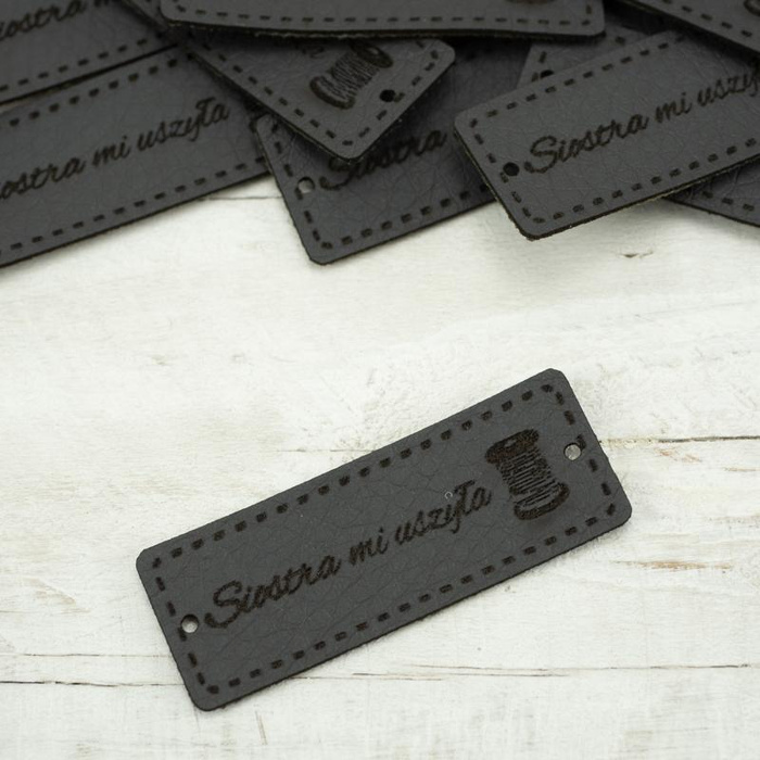 Siostra mi uszyła Label - Spule 1,5x4 cm - graphit