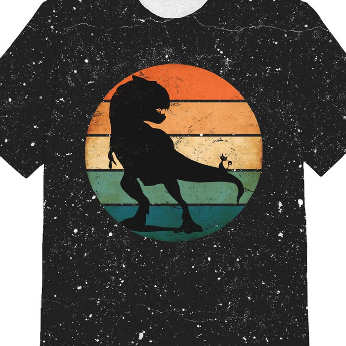 T-SHIRT DZIECIĘCY - TYRANOZAUR / czarny - single jersey ITY (116/122)