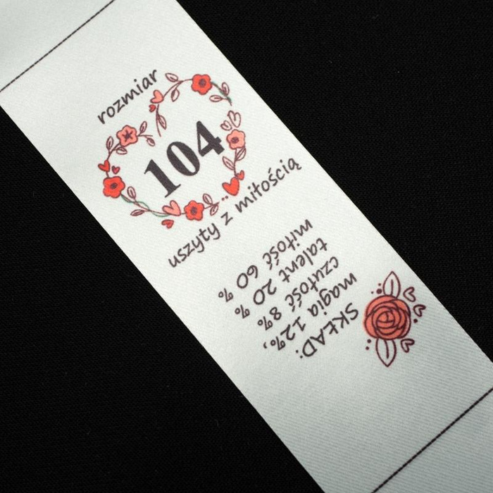 Mädchen Textillabel - Größe 122 - 4 Stck Set