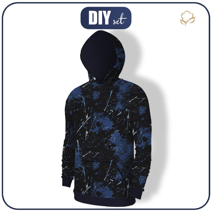 MEN’S HOODIE (COLORADO) - NAVY GRUNGE wz. 2 - sewing set M