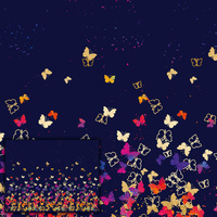 BUTTERFLIES / colorful - PANORAMIC PANEL 120 cm