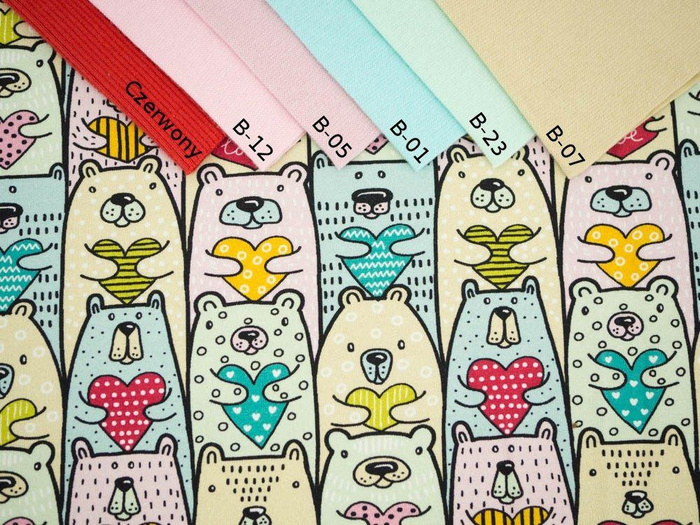 BEARS WITH HEARTS - Viscose jersey WE210