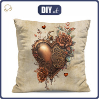 KISSEN 45x45 - STEAMPUNK HEART - Panama 220g - Nähset