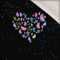 HEART / butterflies -  PANEL (75cm x 80cm) brushed knitwear with elastane ITY
