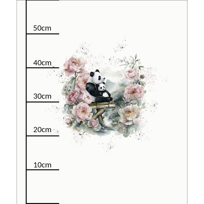 PANDA FAMILY - panel (60cm x 50cm) looped knit