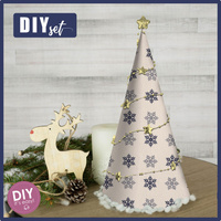 VÁNOČNÍ STROMEK - SNĚHOVÉ VLOČKY vz. 5 (ZIMNÍ ČAS) / béžová - DIY IT'S EASY