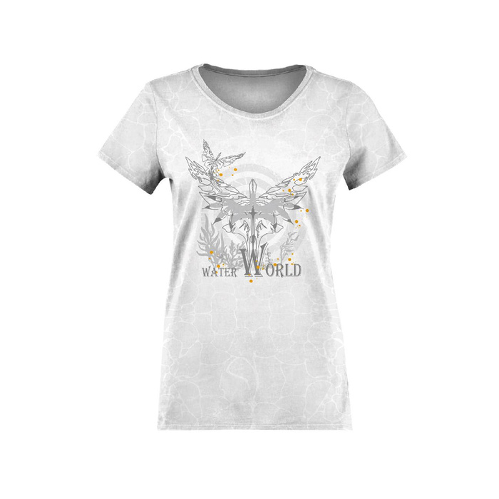 T-SHIRT DAMSKI - WODNY ŚWIAT / szary - zestaw do uszycia XXXL