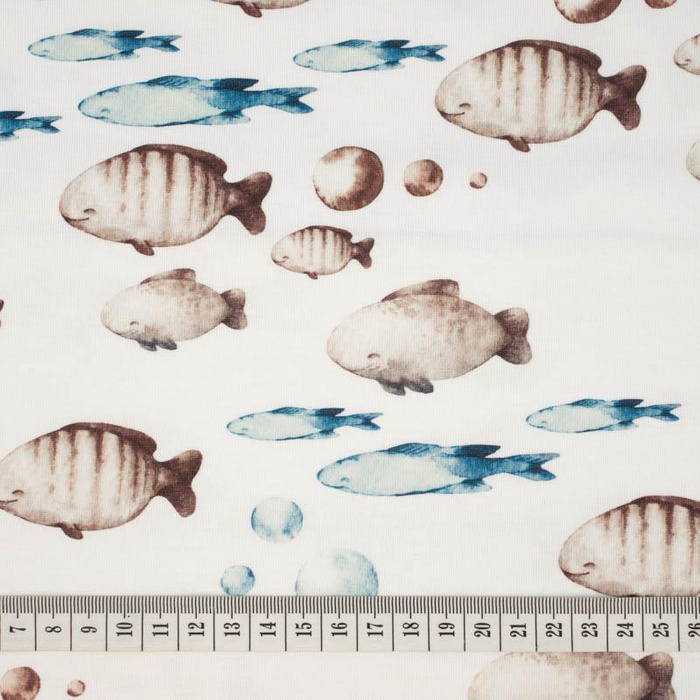SHOAL (THE WORLD OF THE OCEAN)  - single jersey with elastane 