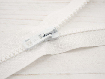 Plastic Zipper 5mm open-end 30cm -WHITE B-00