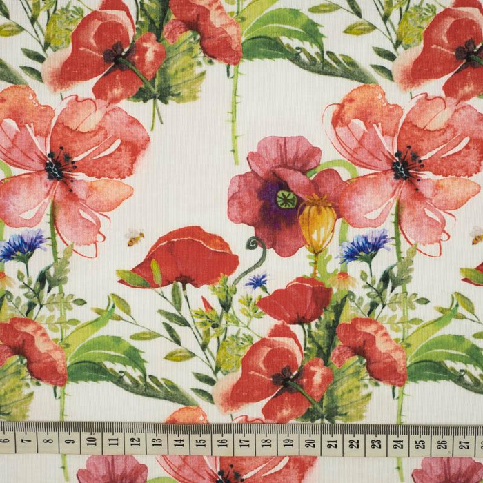 MOHNBLUMEN M.2 (AUF DER WIESE)- Polster- Velours