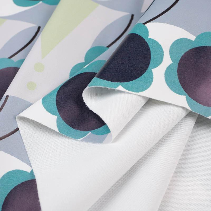 DZIEWCZYNKA W OKULARACH / błękitny - Materiał na peleryny przeciwdeszczowe   