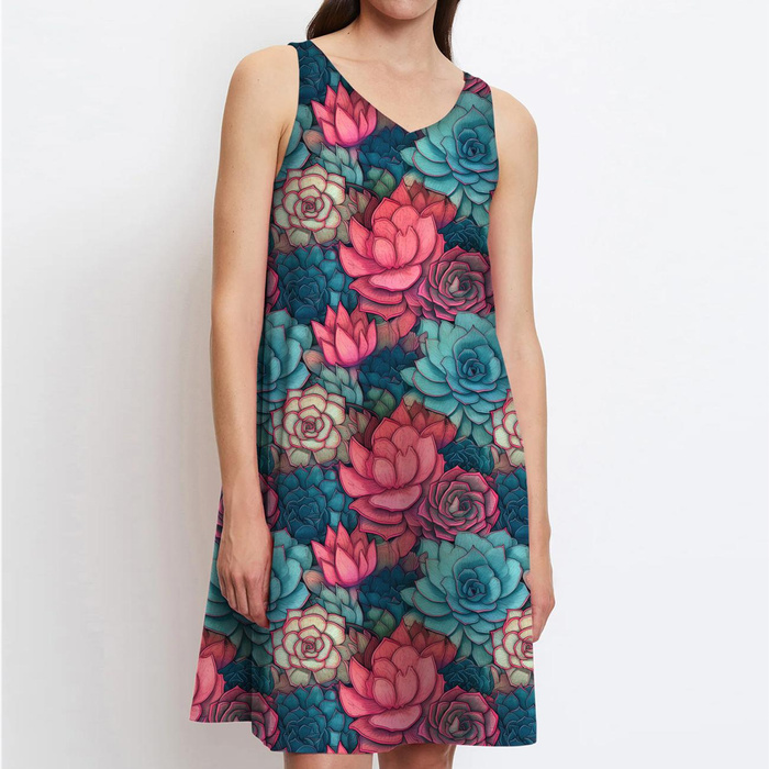 SUCCULENT PLANTS PAT. 6 - looped knit fabric