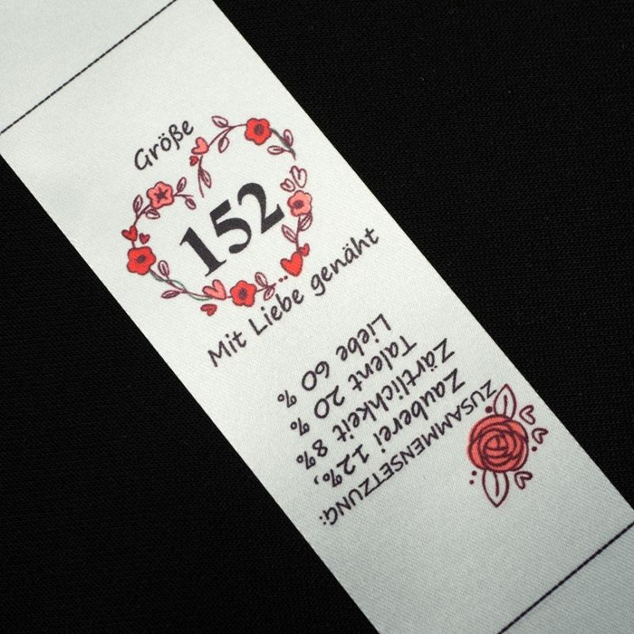 Mädchen Textillabel DE - Größe 92 - 4 Stck Set