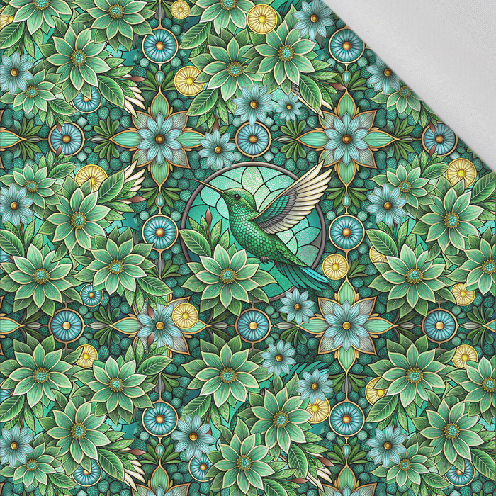 Stained Garden wz. 15 (FLOWERS) - panel (60cm x 50cm) tkanina bawełniana