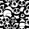 PANDAS / grau - Baumwoll Webware