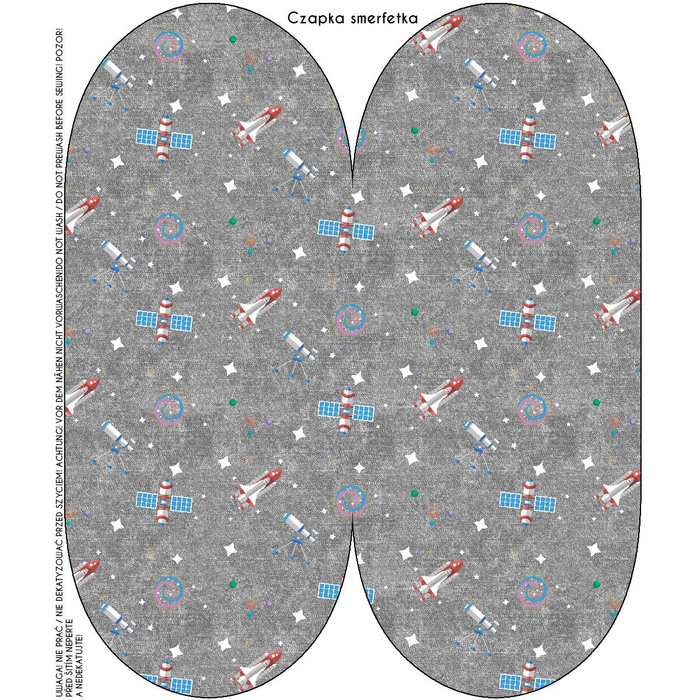 "Beanie" Mütze - KOSMISCHE MIX m. 3 (WELTRAUMEXPEDITION) / ACID WASH GRAU 48-50