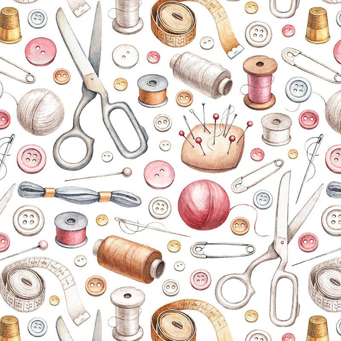 SCHNEIDEREI (HOBBIES UND BERUFE) / weiß - Viskose Jersey