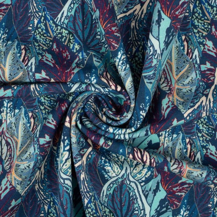 BLAUE BLÄTTER (VINTAGE) - Lycra 300g