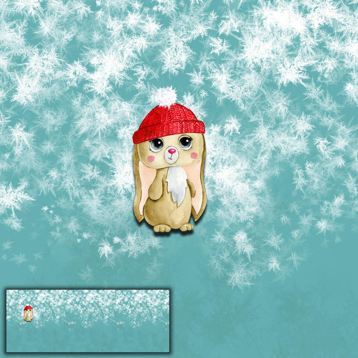 MIA THE WINTER BUNNY - SINGLE JERSEY PANORAMIC PANEL 