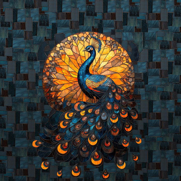 STAINED GLASS WZ.9 - panel (60cm x 50cm) teplákovina s elastanem ITY