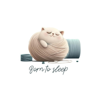 SLEEPING CAT - PANEL (60cm x 50cm) SINGLE JERSEY