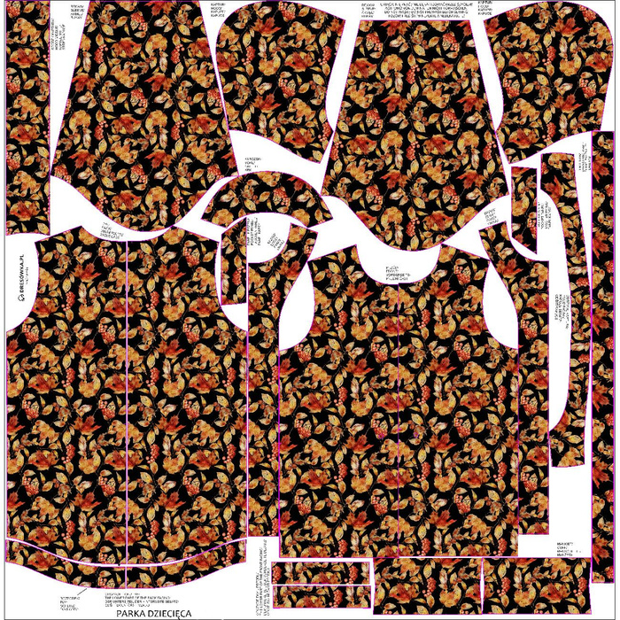 KIDS PARKA (ARIEL) - ROWAN AND ACORNS (COLORFUL AUTUMN) - softshell