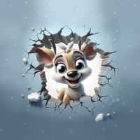 HAPPY DEER - Paneel (60cm x 50cm) Wasserabweisende Webware